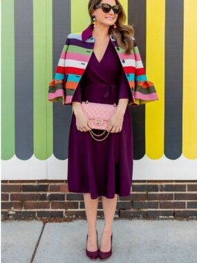 Eliza J Faux Wrap Sweater Dress Size M